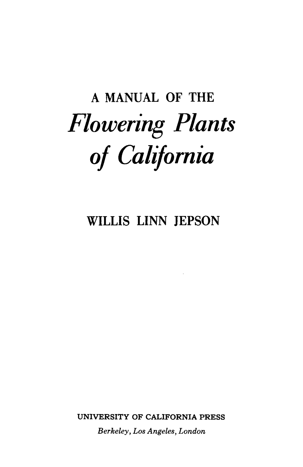 Flowering Plants of California