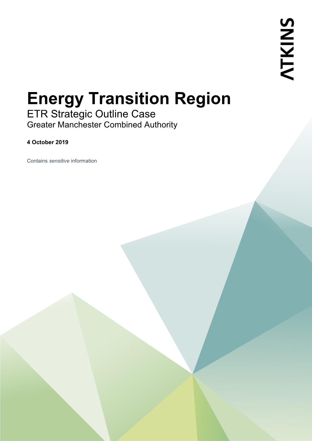 Energy Transition Region ETR Strategic Outline Case Greater Manchester Combined Authority