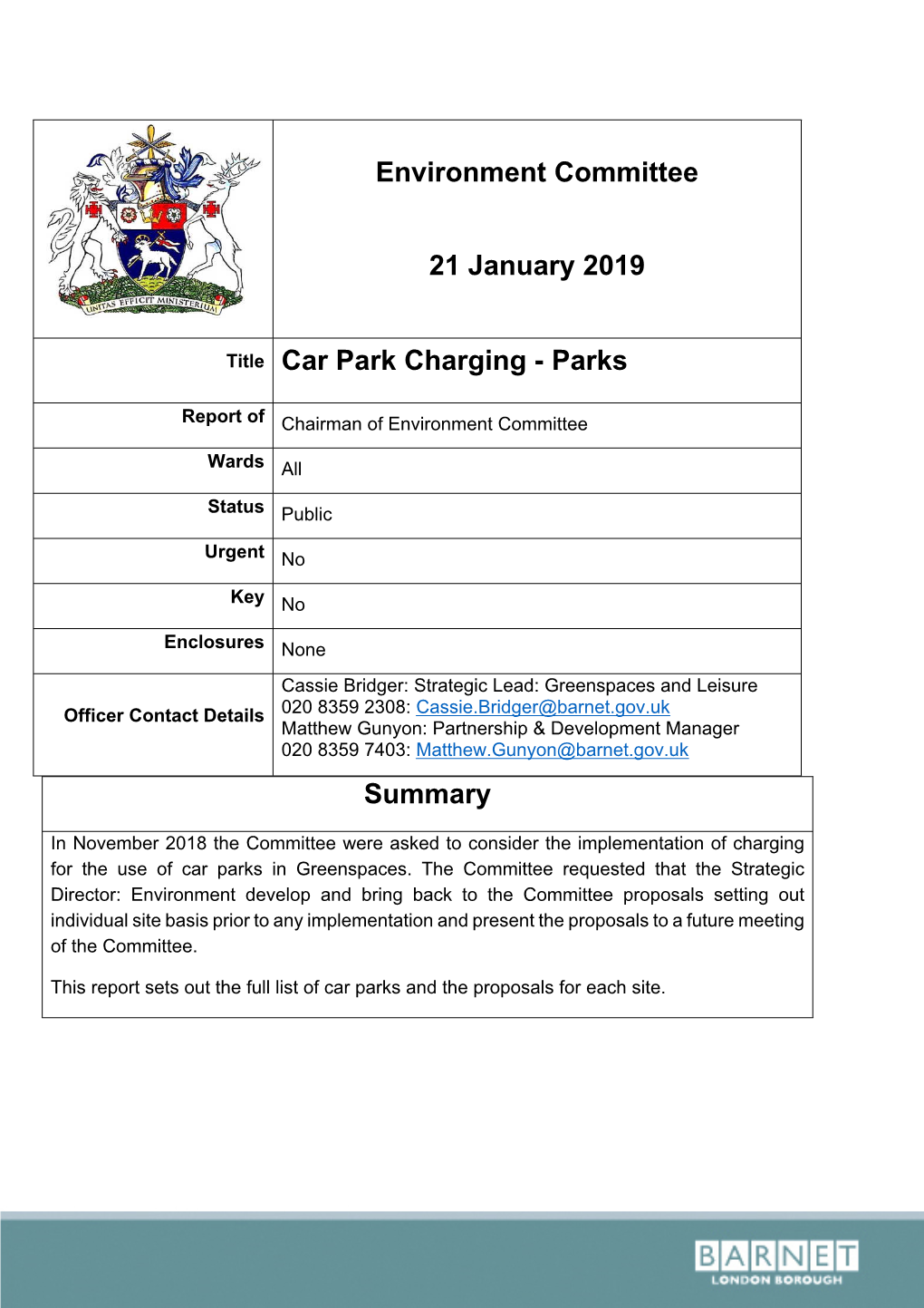 Car Park Charging - Parks