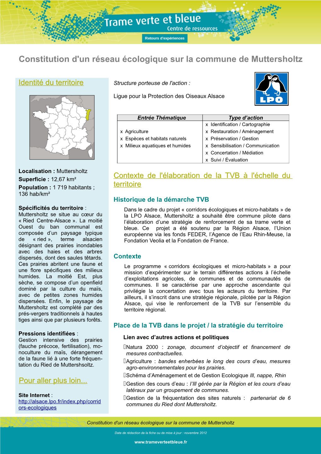 Constitution D'un Réseau Écologique Sur La Commune De Muttersholtz