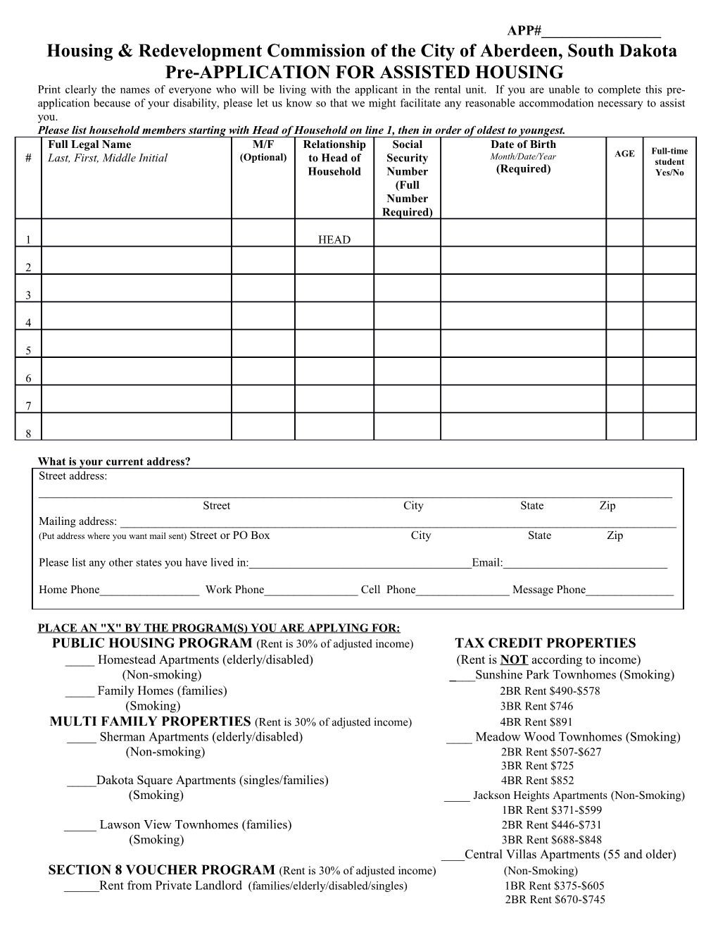 Housing & Redevelopment Commission of the City of Aberdeen, South Dakota