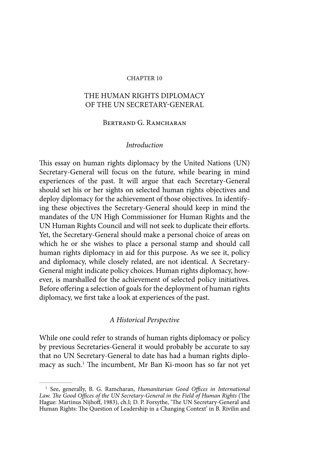 The Human Rights Diplomacy of the Un SecretaryGeneral