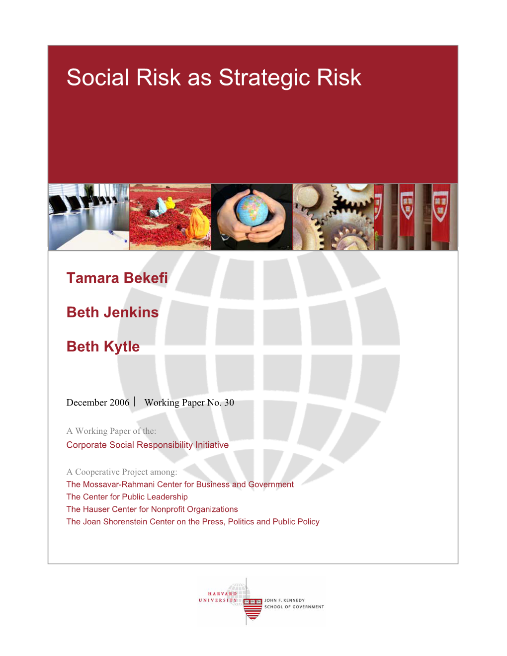 Social Risk As Strategic Risk