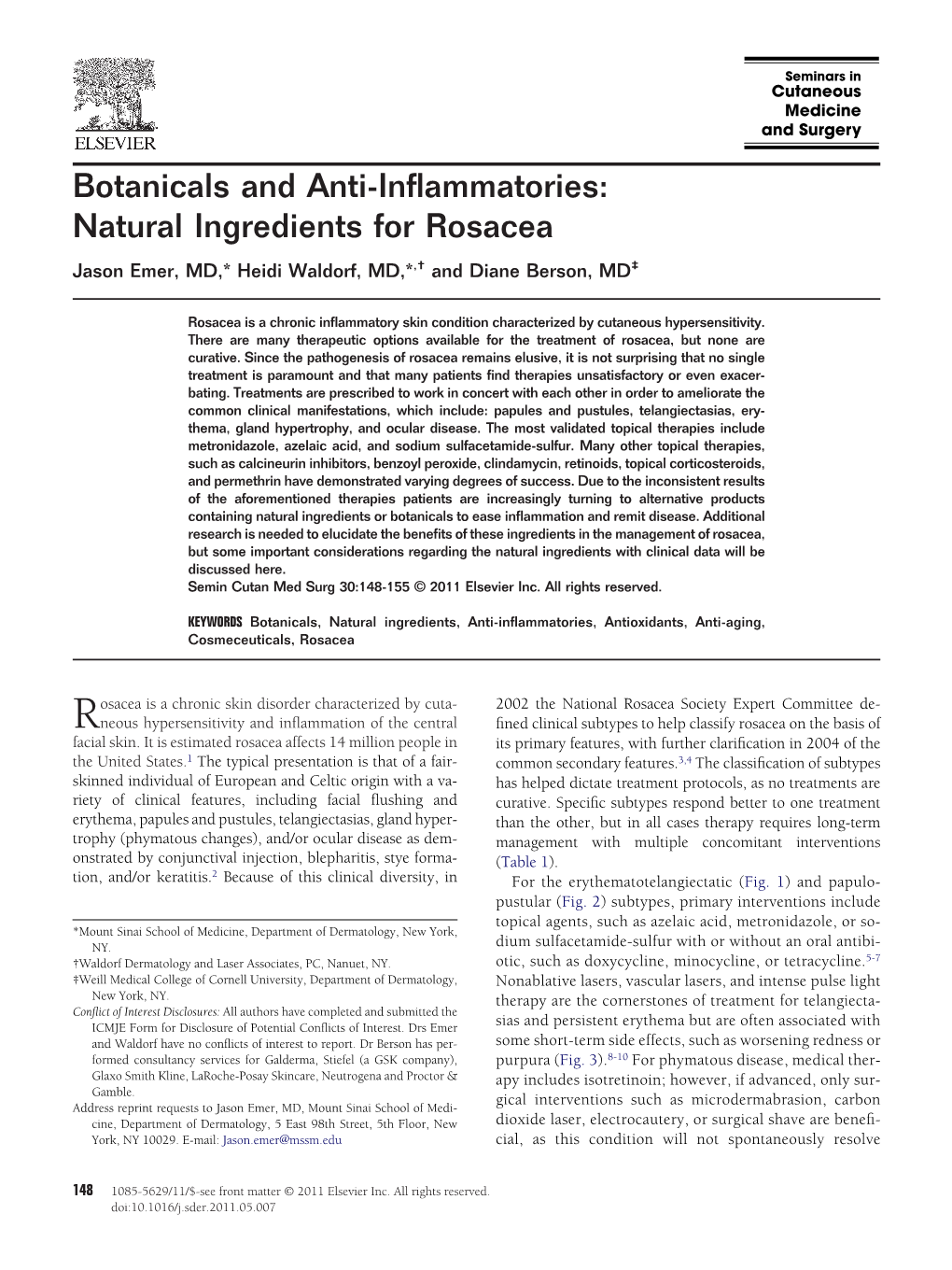 Botanicals and Anti-Inflammatories: Natural Ingredients for Rosacea