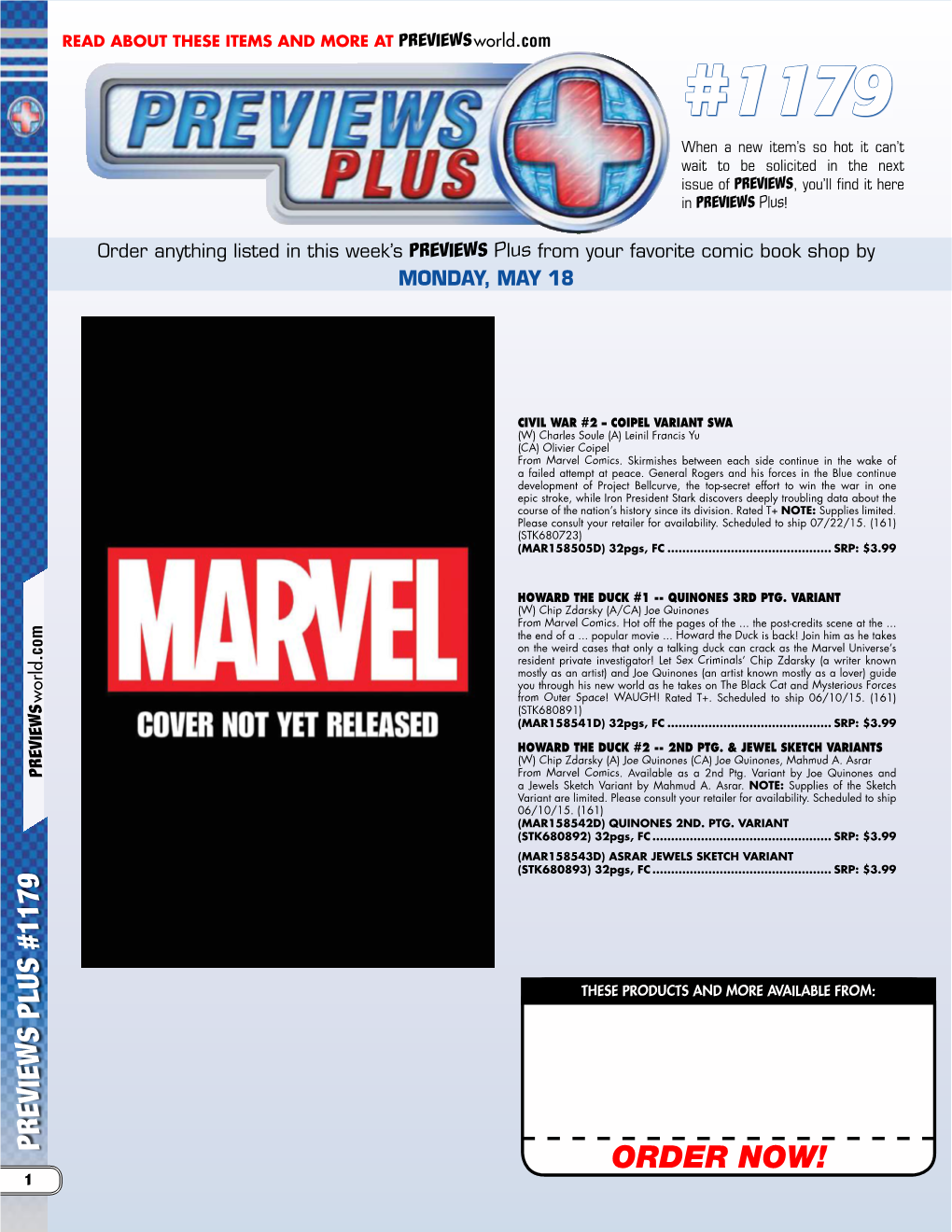 PREVIEWS PLUS #1179 ORDER NOW! 1 2 PREVIEWS PLUS #1179 Previewsworld.Com Girl Islateforclass