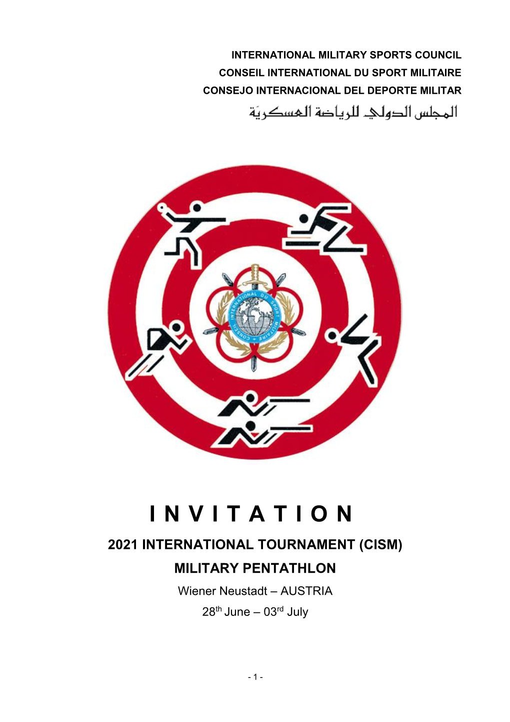 MILITARY PENTATHLON Wiener Neustadt – AUSTRIA 28Th June – 03Rd July