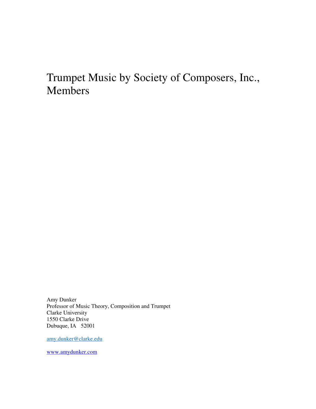 Trumpet Music by SCI Members