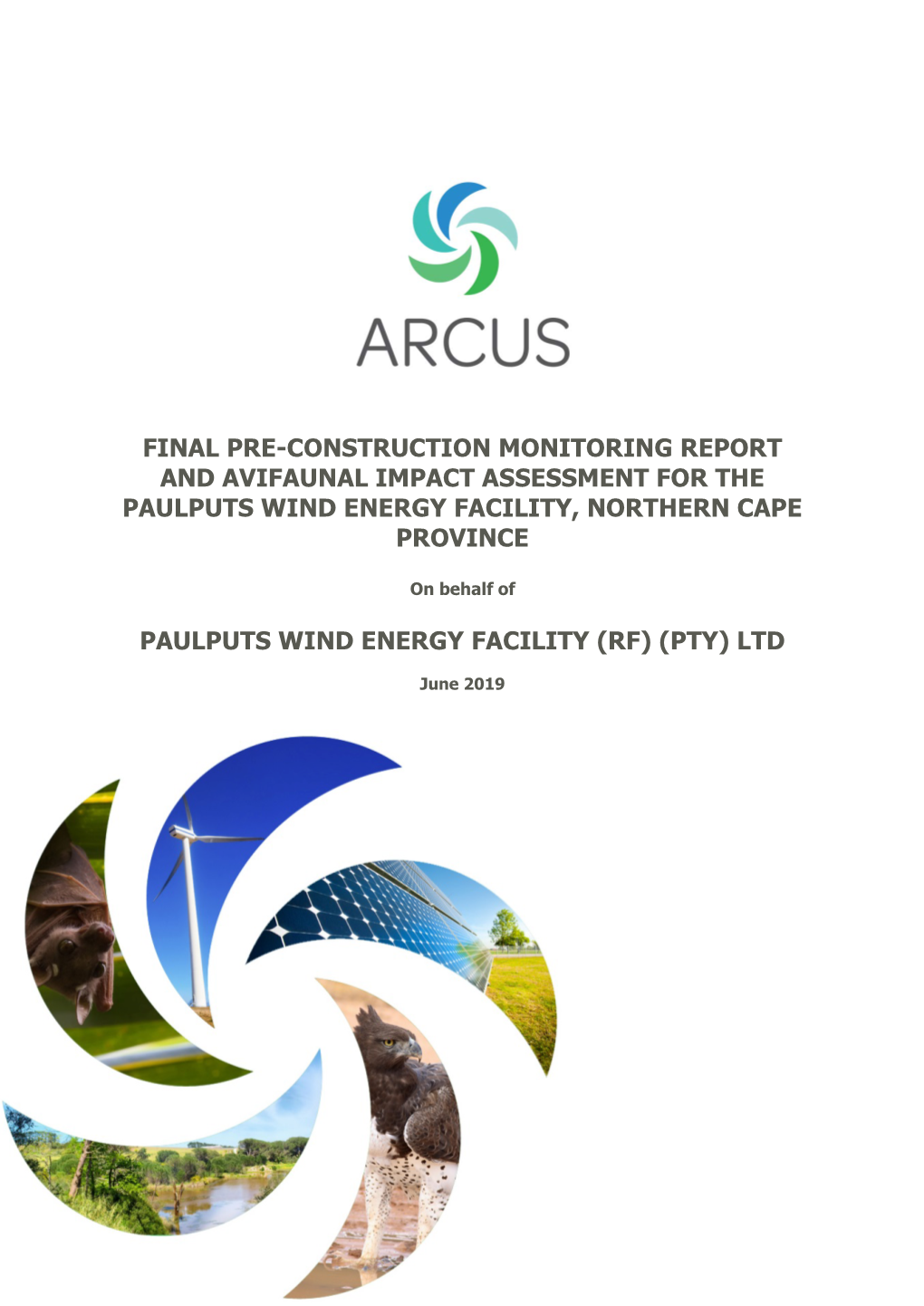 Final Pre-Construction Monitoring Report and Avifaunal Impact Assessment for the Paulputs Wind Energy Facility, Northern Cape Province