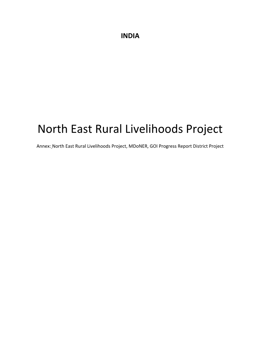 North East Rural Livelihoods Project