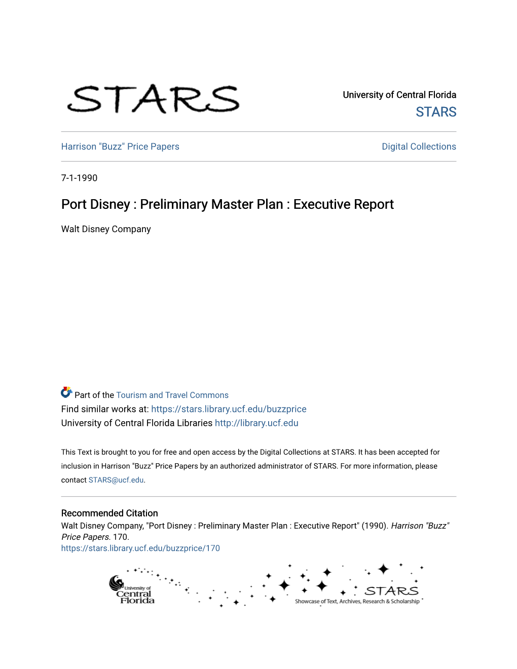Port Disney : Preliminary Master Plan : Executive Report