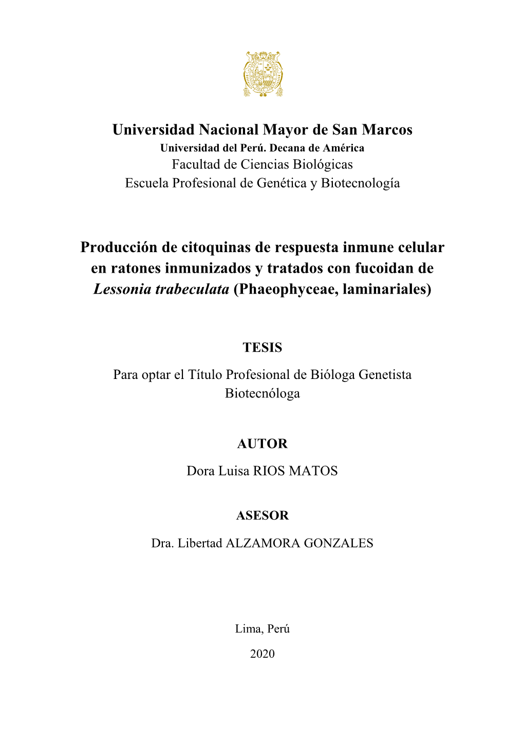 Universidad Nacional Mayor De San Marcos Universidad Del Perú