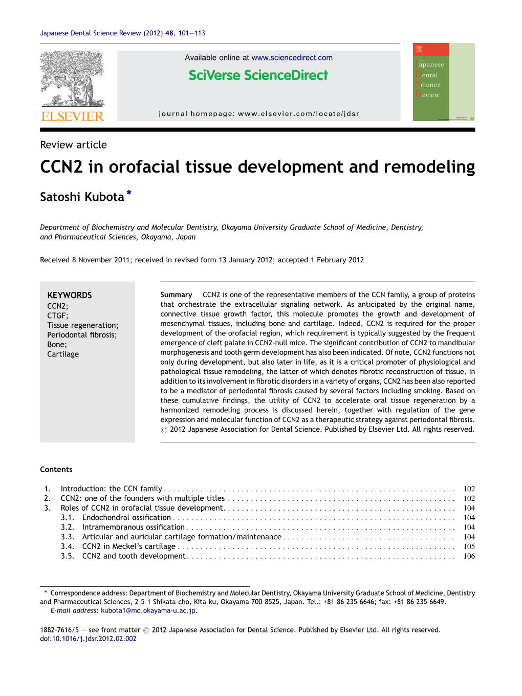 CCN2 in Orofacial Tissue Development and Remodeling