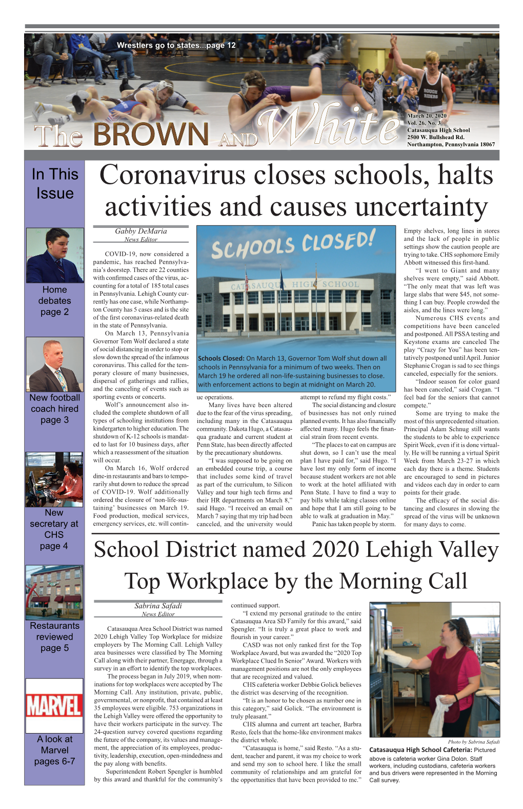 Coronavirus Closes Schools, Halts Activities and Causes Uncertainty