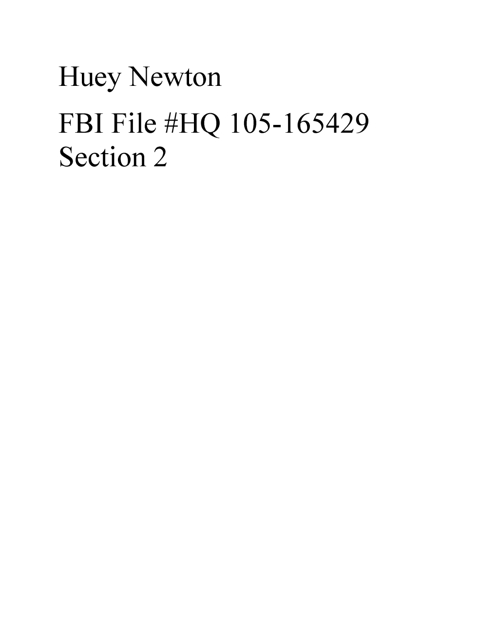 Huey Newton FBI File #HQ 105-165429 Section 2 4 Internal Revenue Service