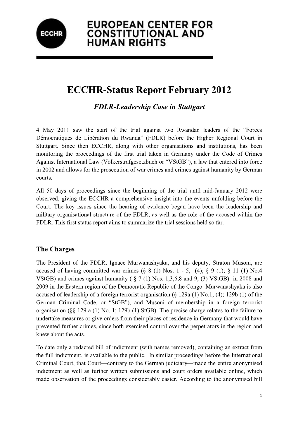 PDF FDLR: First Status Report