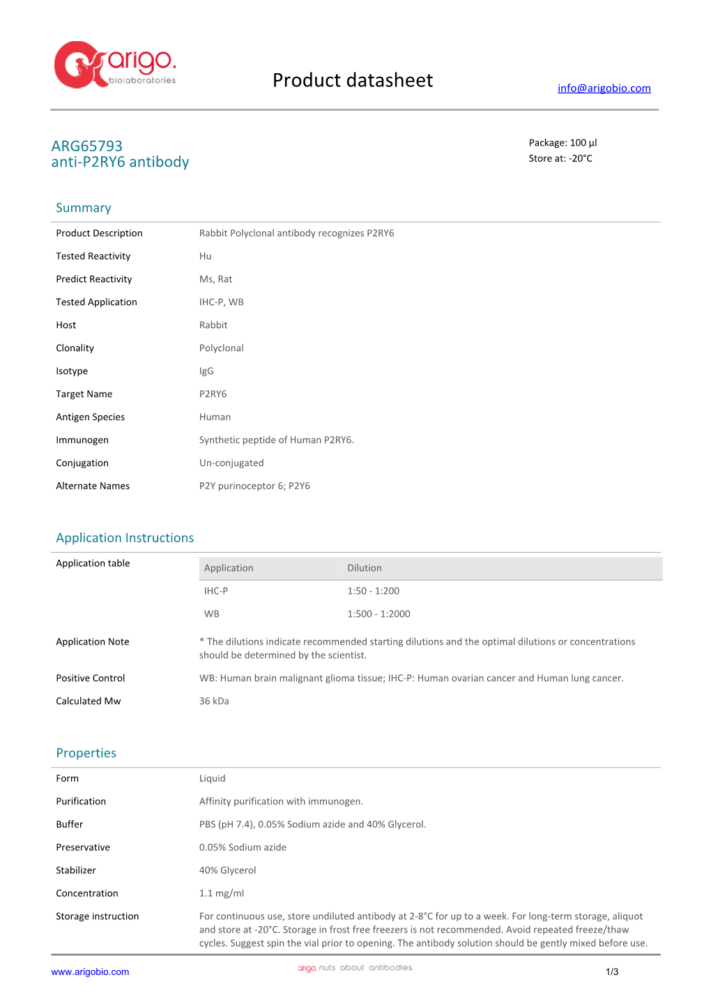 Anti-P2RY6 Antibody (ARG65793)