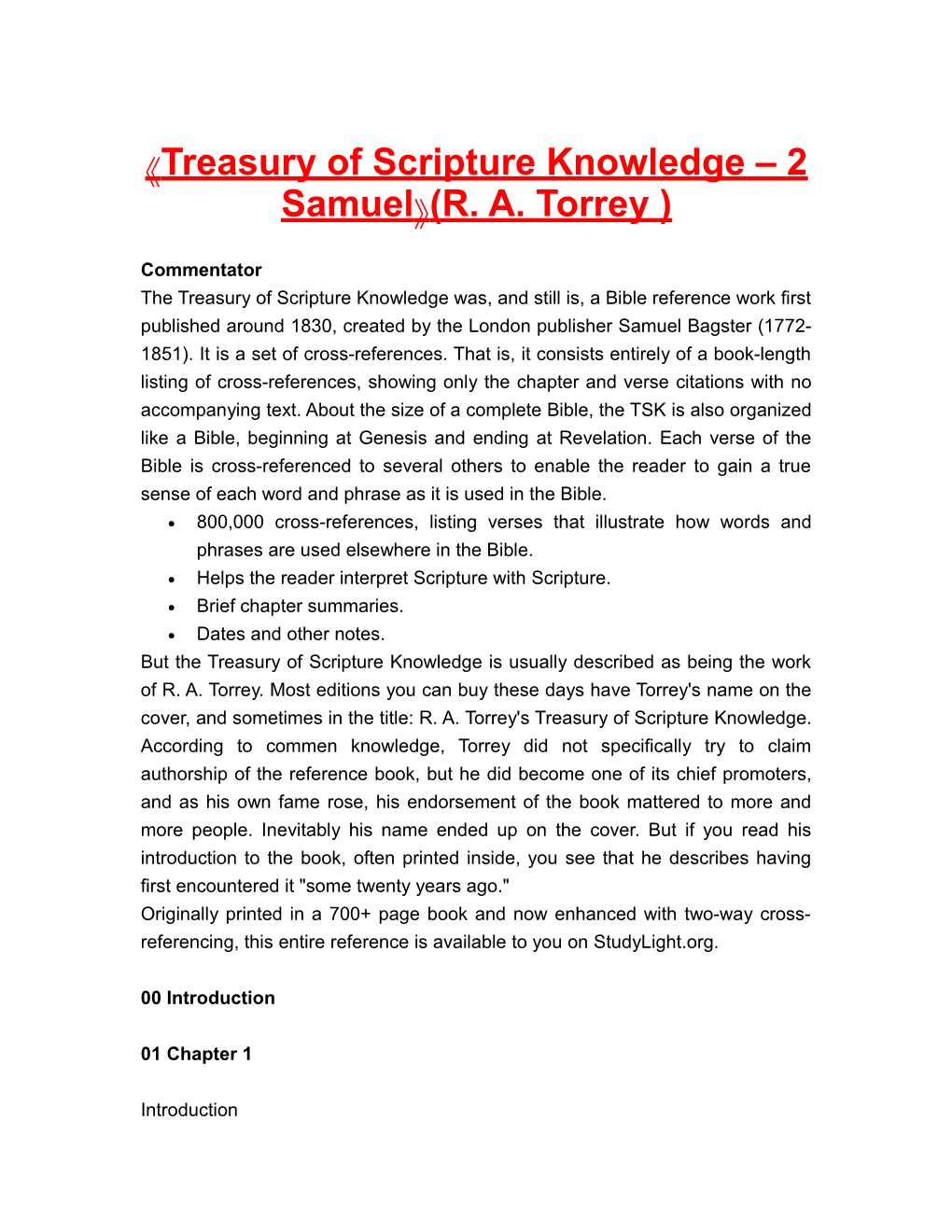 Treasury of Scripture Knowledge 2 Samuel (R. A. Torrey )