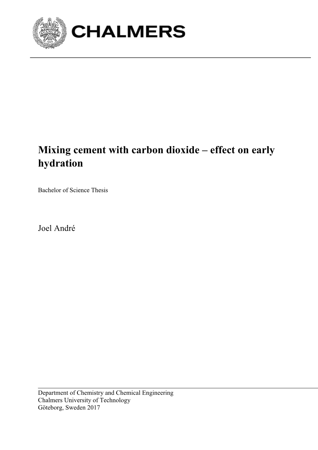 Mixing Cement with Carbon Dioxide – Effect on Early Hydration