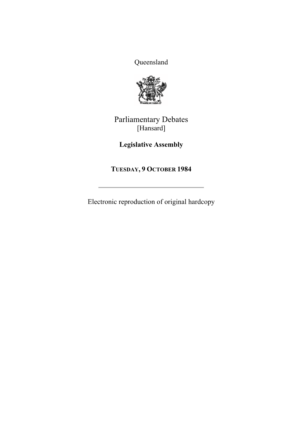 Legislative Assembly Hansard 1984