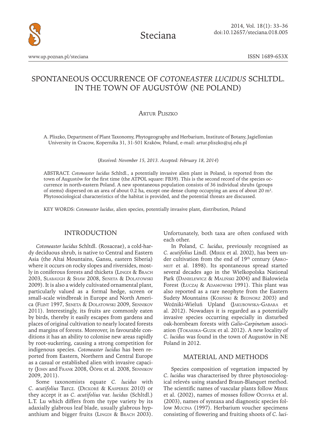 Steciana Doi:10.12657/Steciana.018.005 ISSN 1689-653X