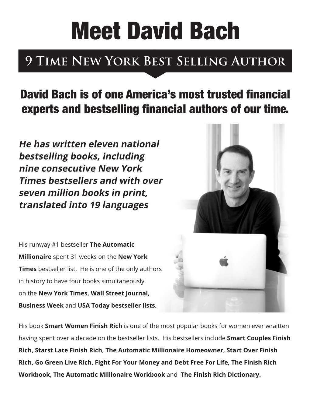 Meet David Bach 9 Time New York Best Selling Author