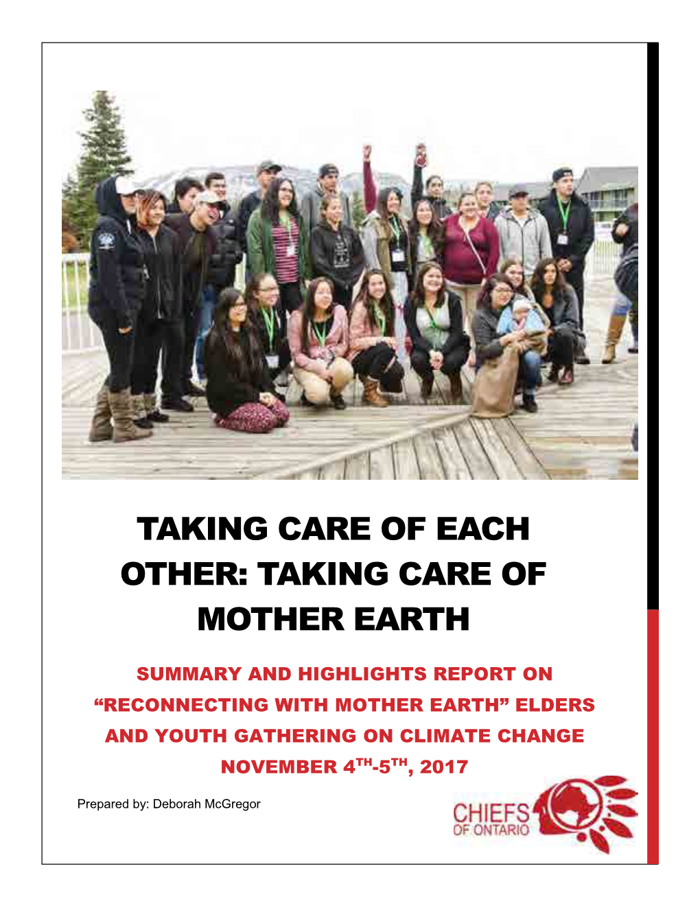 “Reconnecting with Mother Earth” Elders and Youth Gathering on Climate Change November 4Th-5Th, 2017