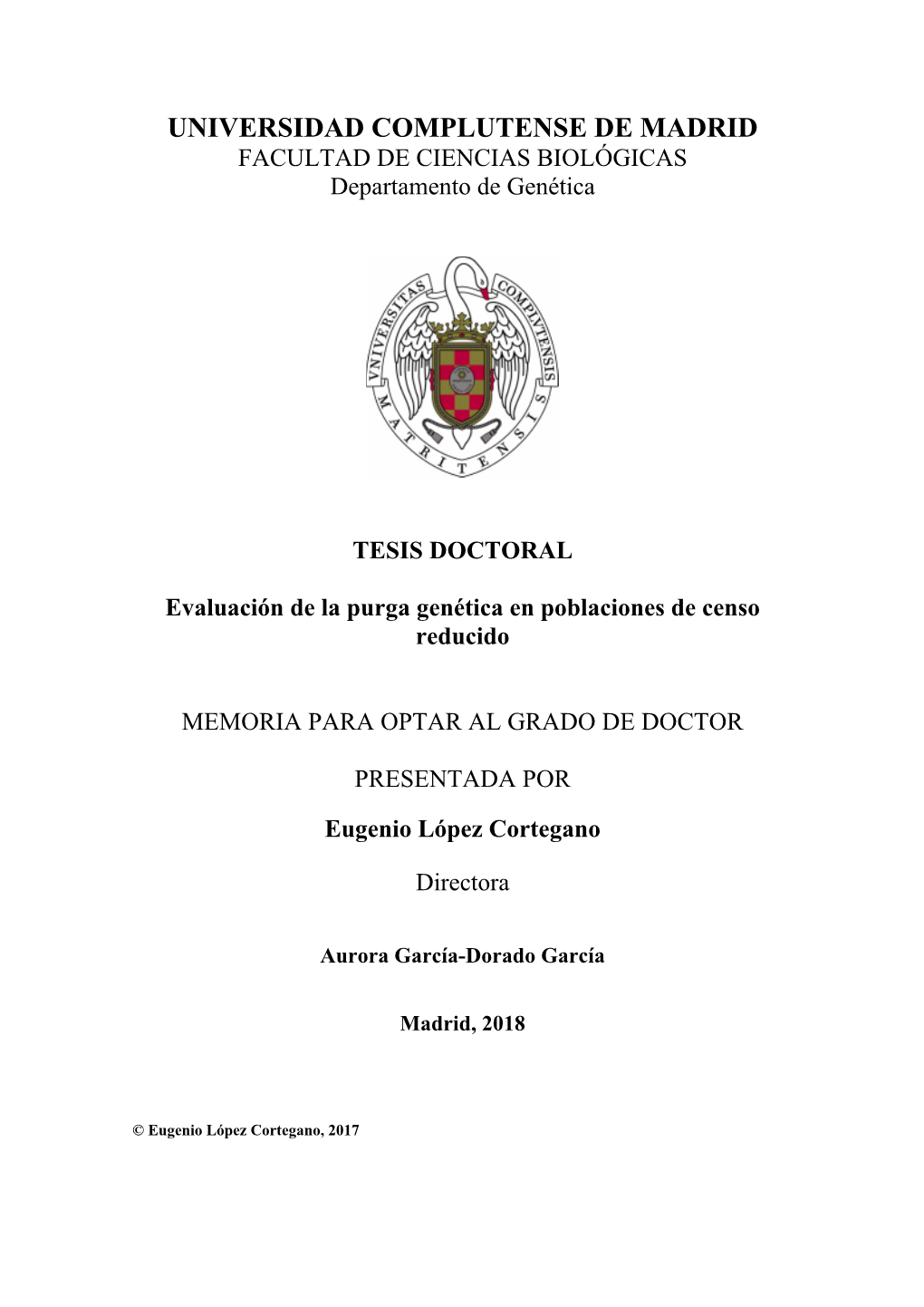 Evaluación De La Purga Genética En Poblaciones De Censo Reducido