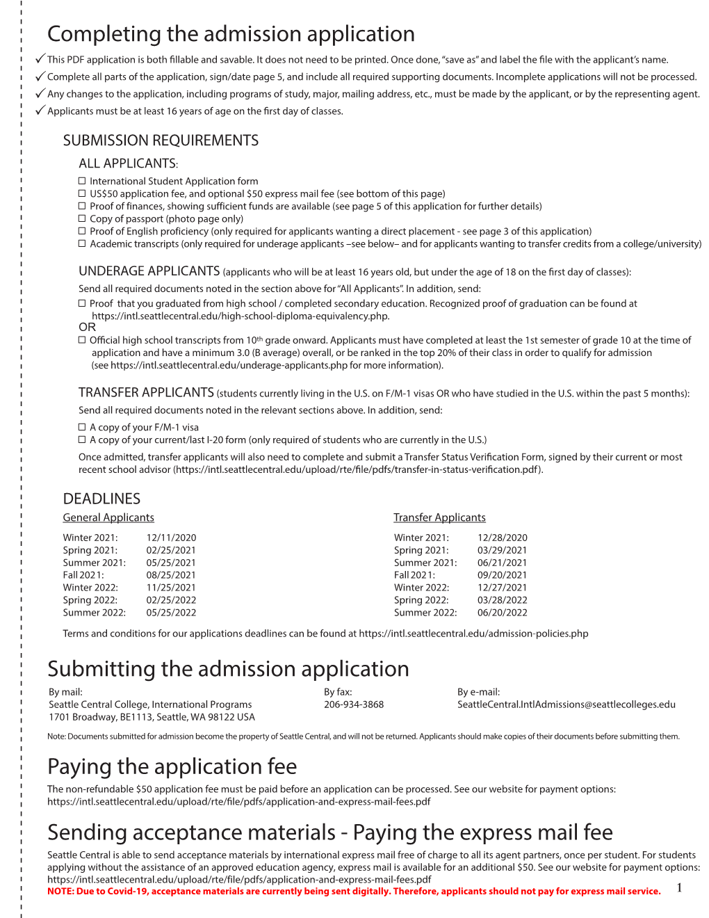 Completing the Admission Application Pthis PDF Application Is Both Fillable and Savable