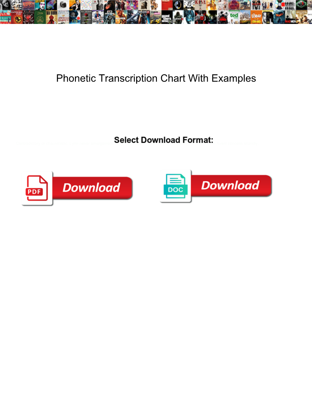 Phonetic Transcription Chart with Examples