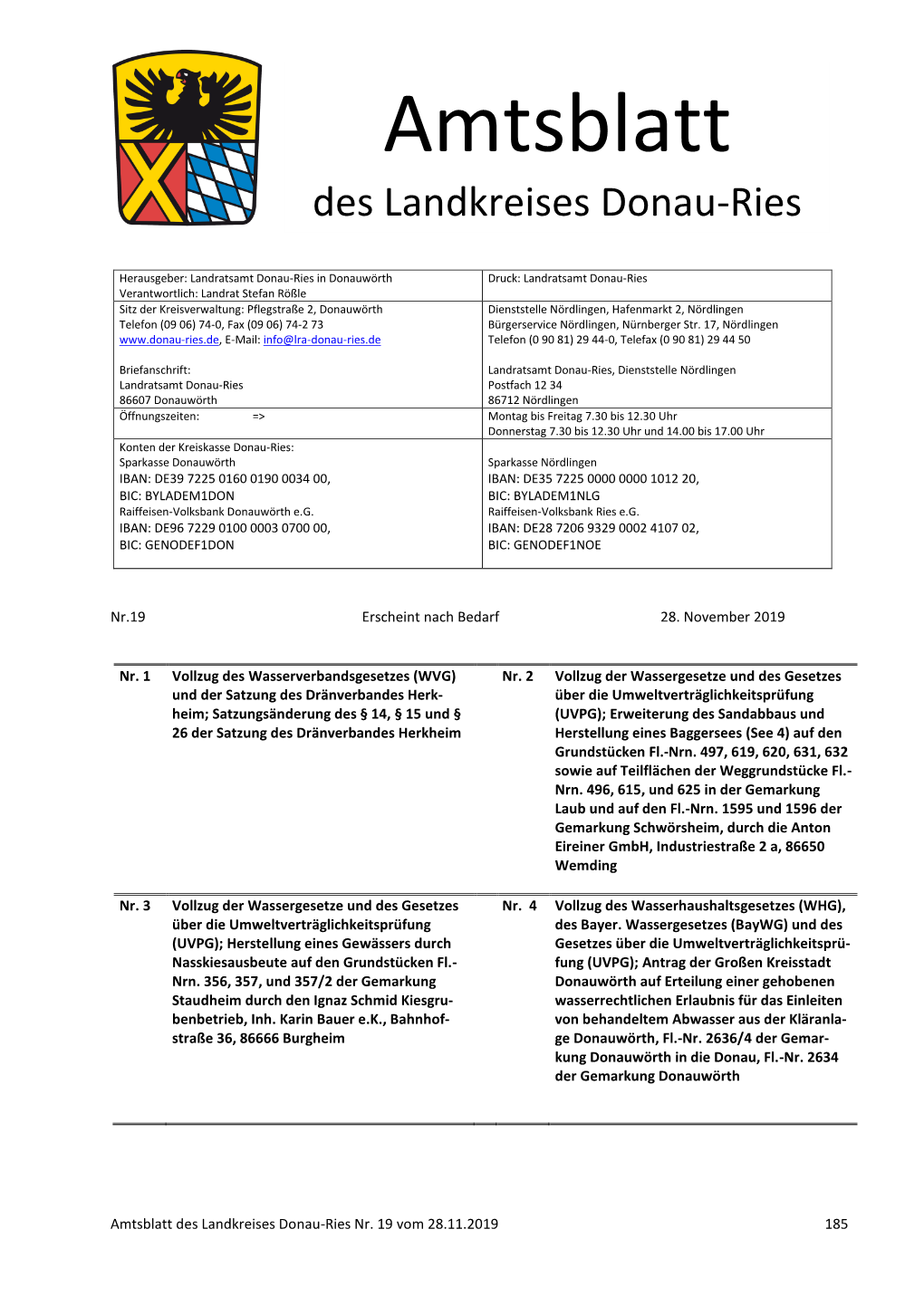 Amtsblatt Des Landkreises Donau-Ries