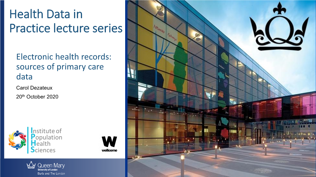 Health Data in Practice Lecture Series