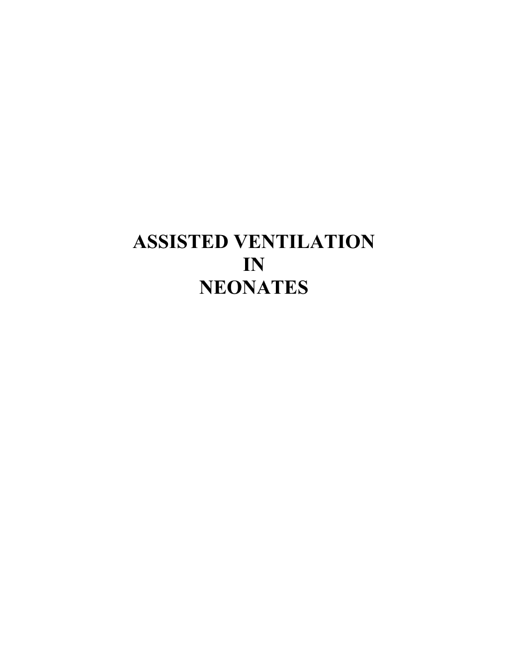 Intermittent Mandatory Ventilation (Imv)
