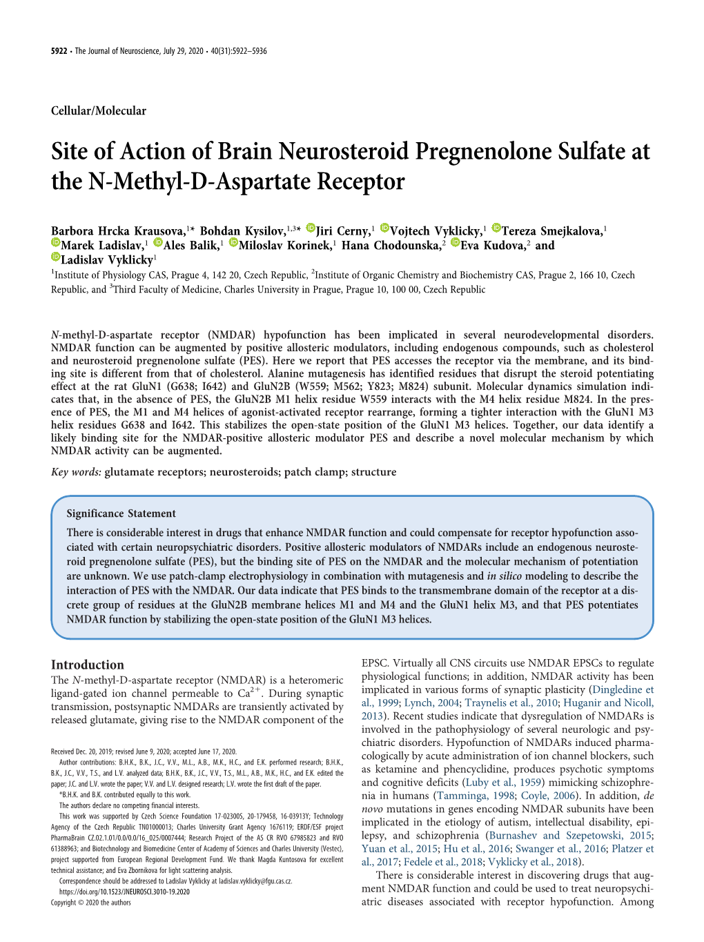 Site of Action of Brain Neurosteroid Pregnenolone Sulfate at the N-Methyl-D-Aspartate Receptor