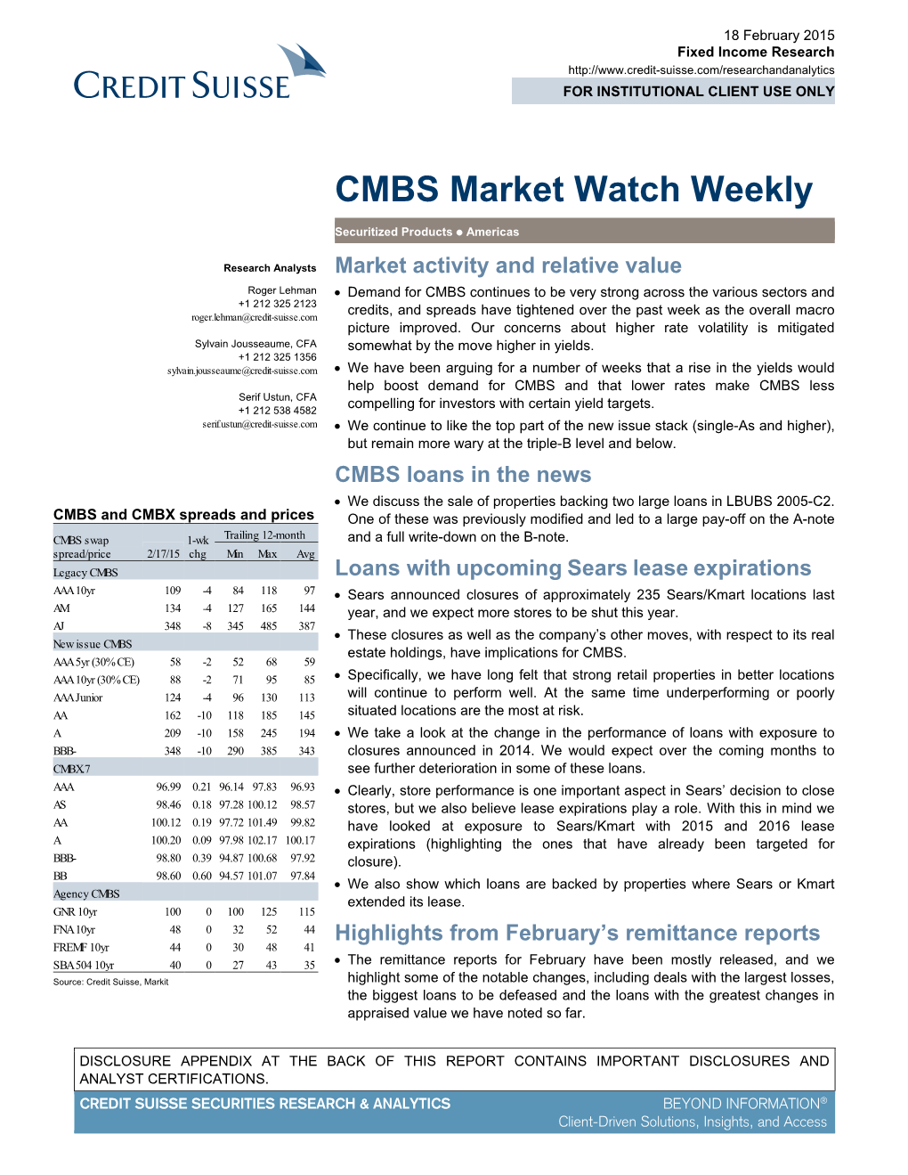 CMBS Loans in the News • We Discuss the Sale of Properties Backing Two Large Loans in LBUBS 2005-C2