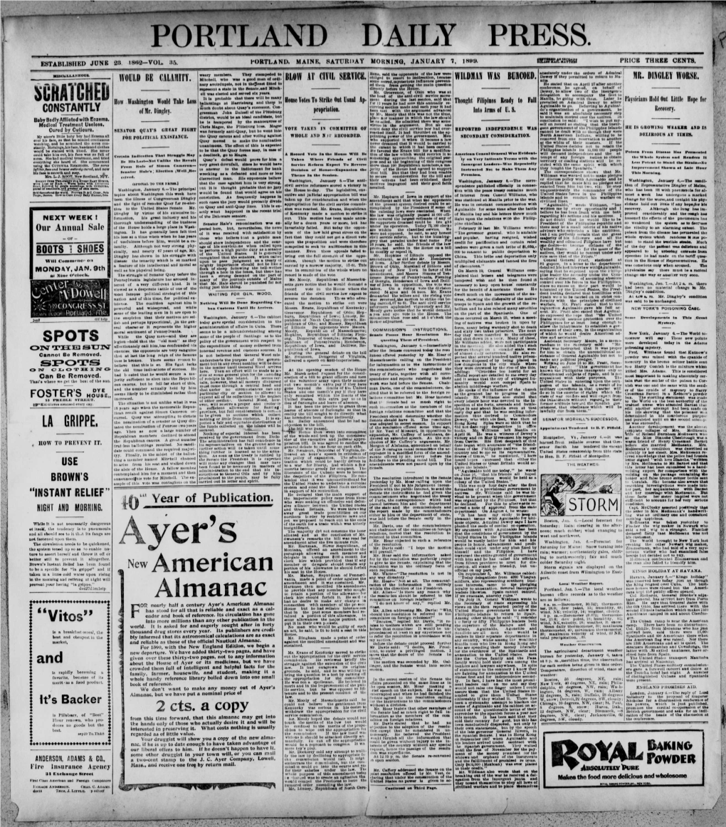 Portland Daily Press: January 7, 1899