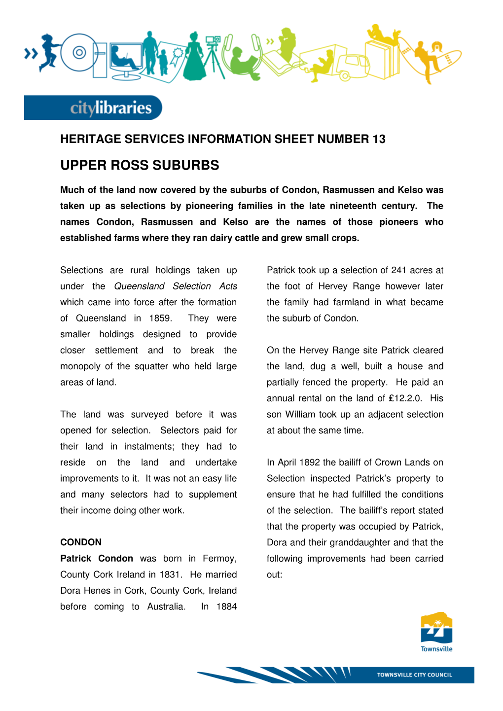 Heritage Services Information Sheet Number 13