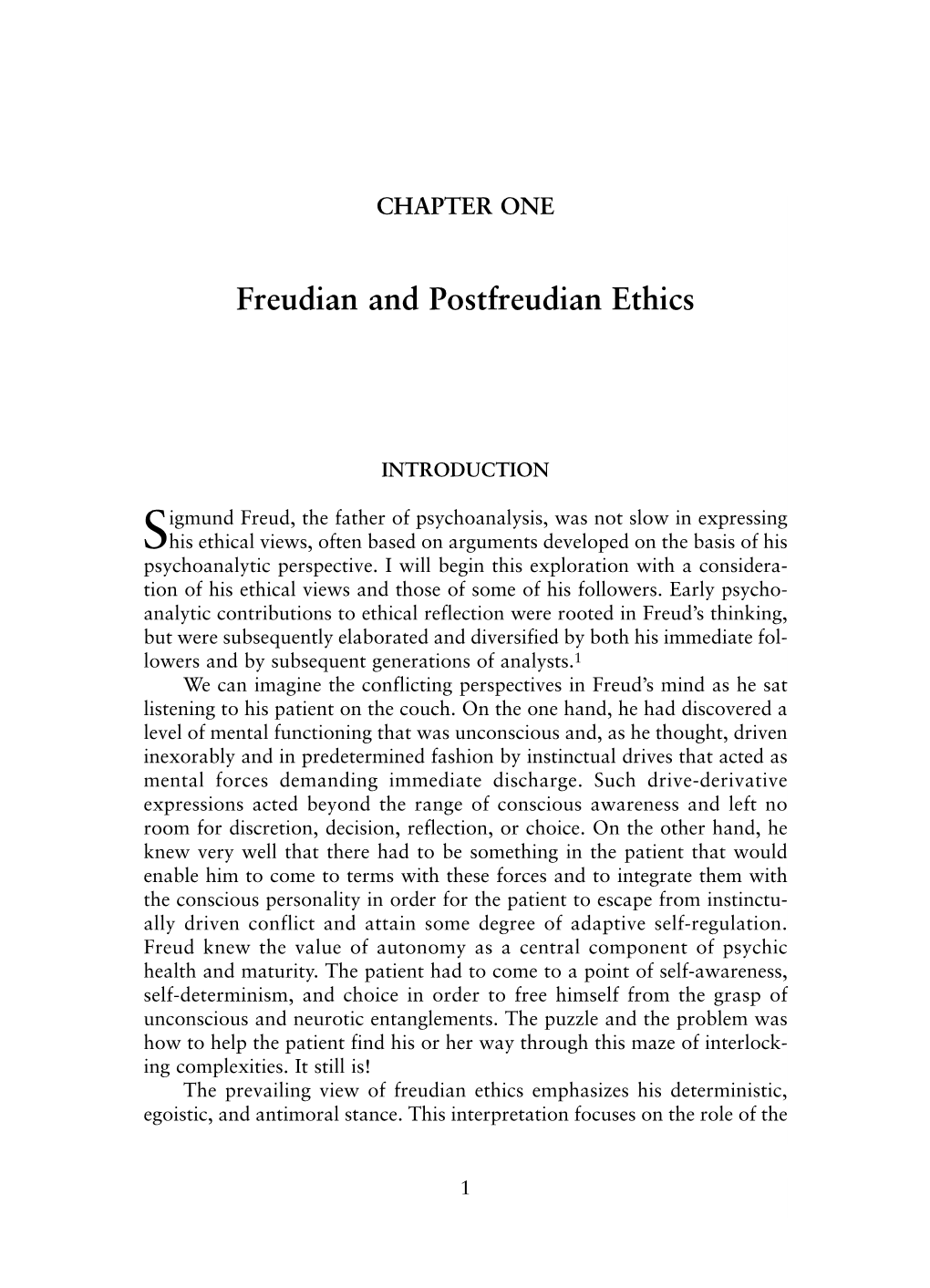 Freudian and Postfreudian Ethics