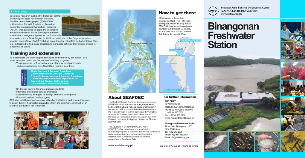 Binangonan Freshwater Station Placement of Cages