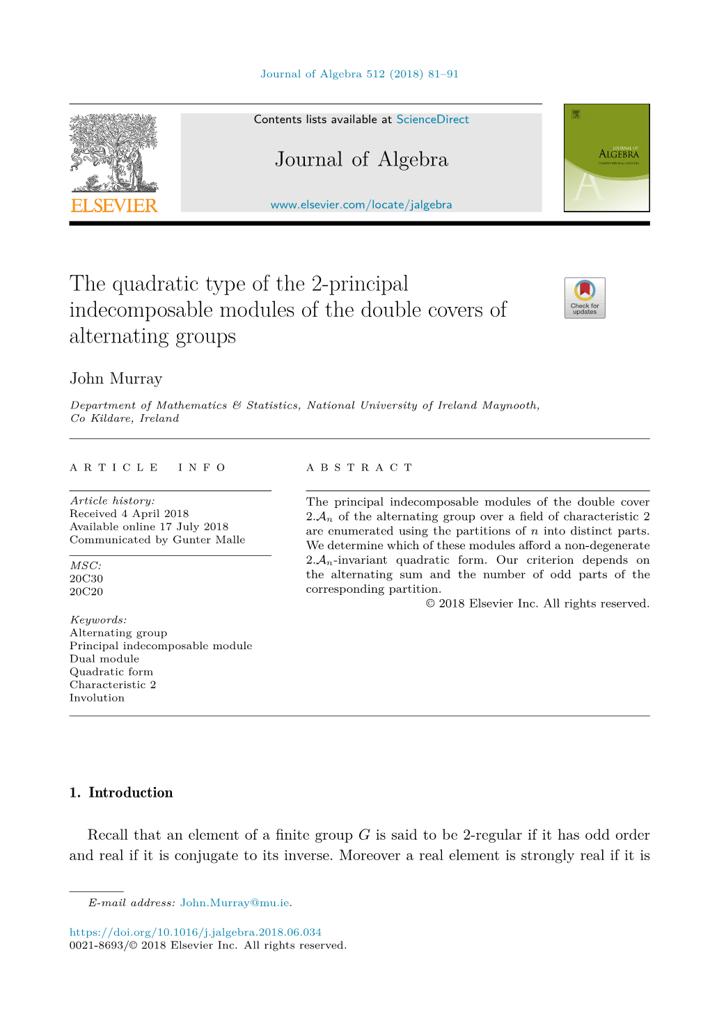 The Quadratic Type of the 2-Principal Indecomposable Modules of the Double Covers of Alternating Groups