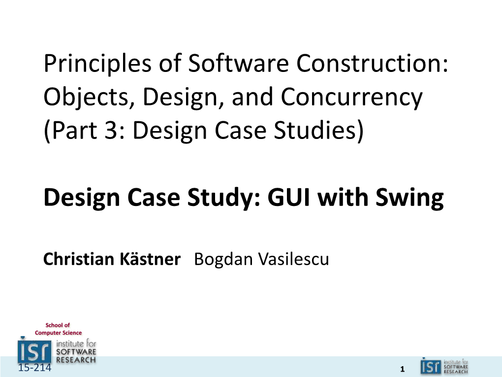 Design Case Study: Java Swing