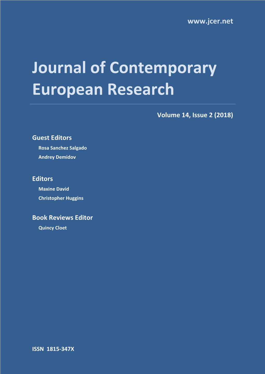 Volume 14, Issue 2 (2018) Guest Editors