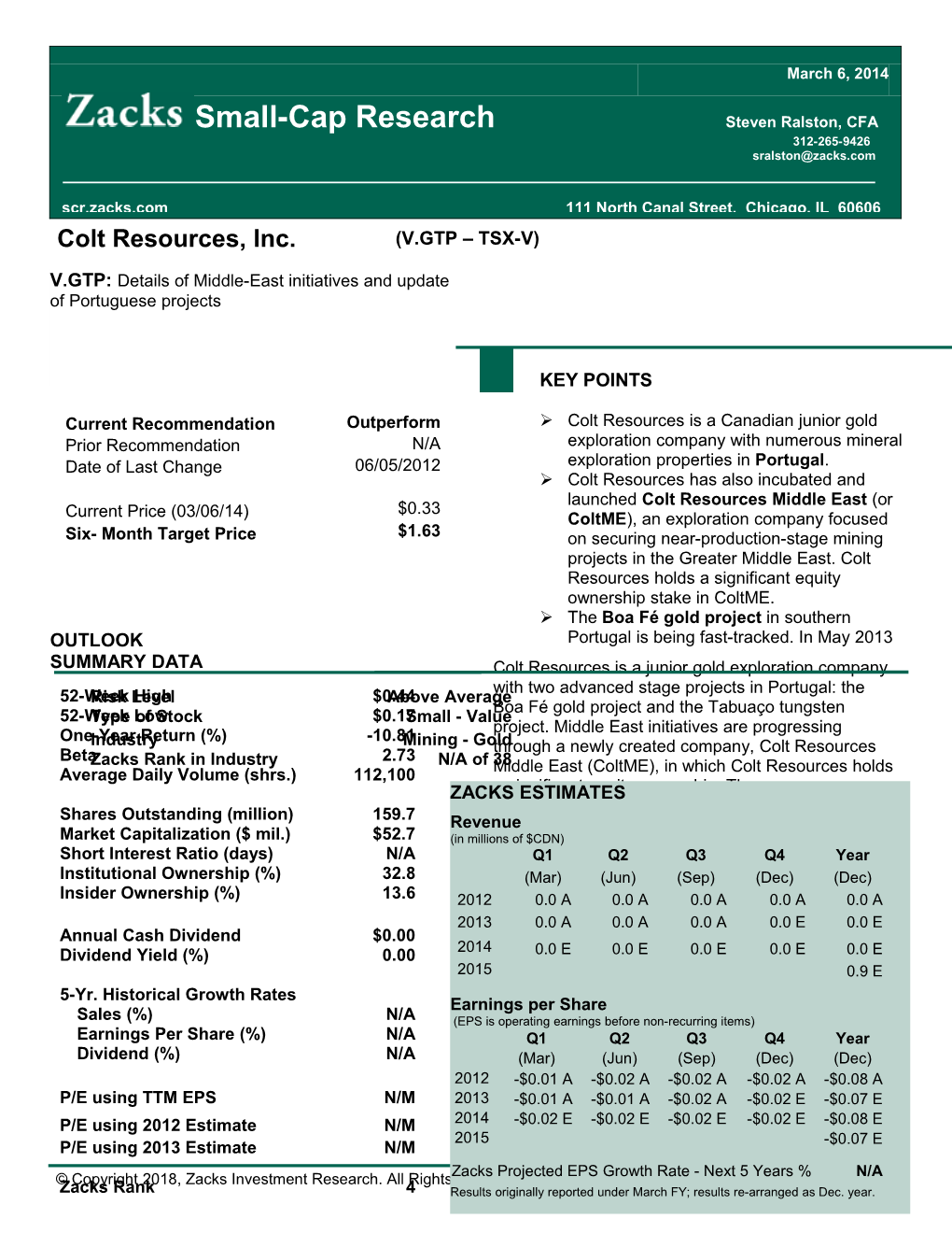 Colt Resources, Inc