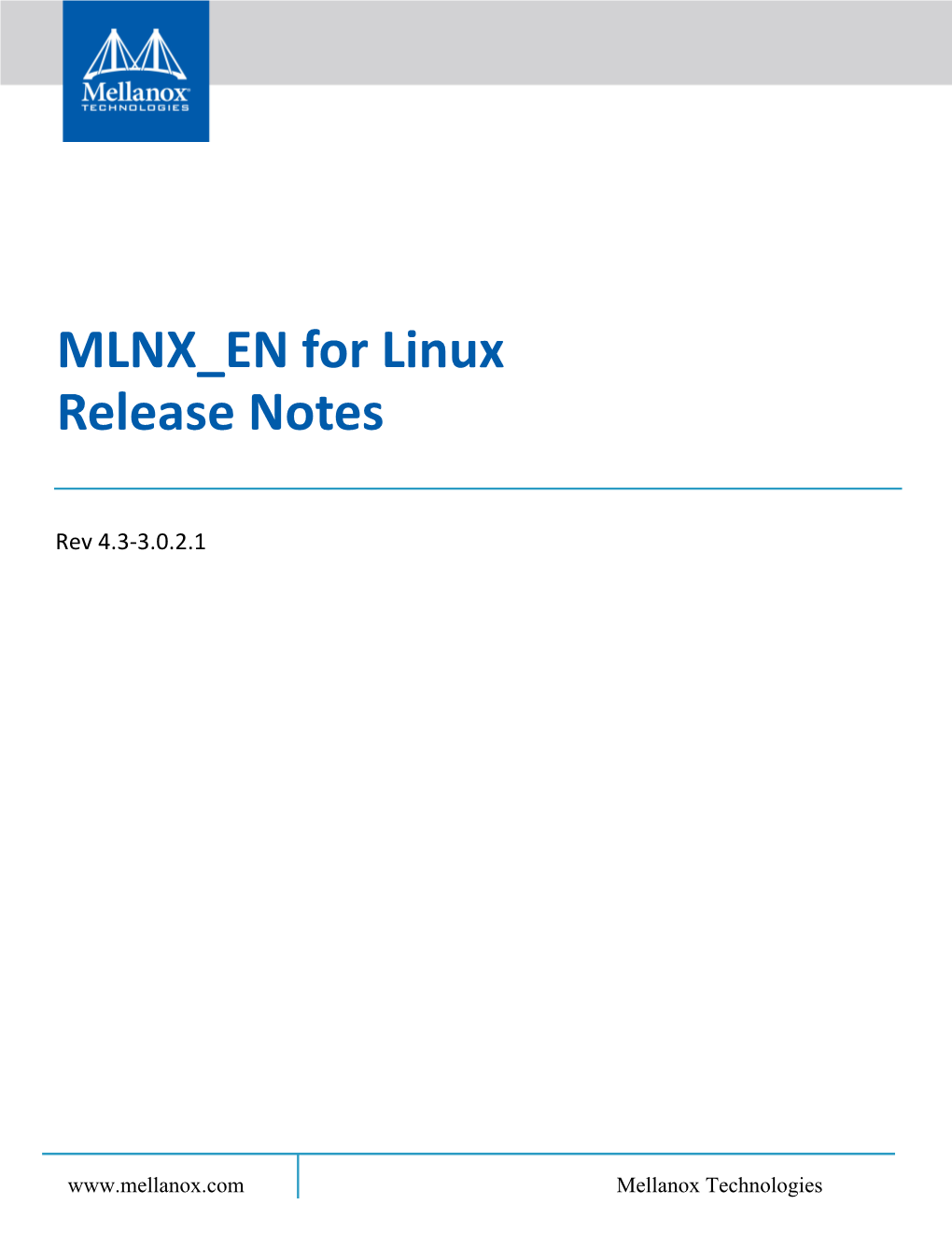 MLNX EN for Linux Release Notes