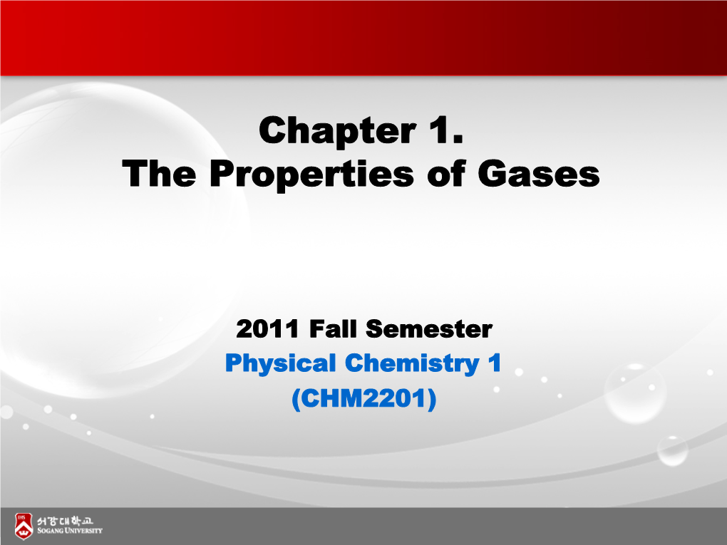 Chapter 1. the Properties of Gases