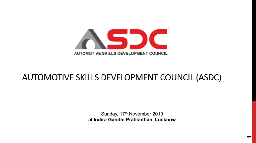 Automotive Skills Development Council (Asdc)