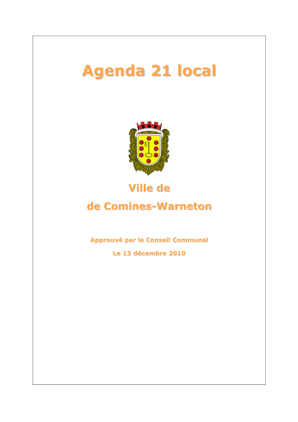 Agenda 21 Local De Comines-Warneton