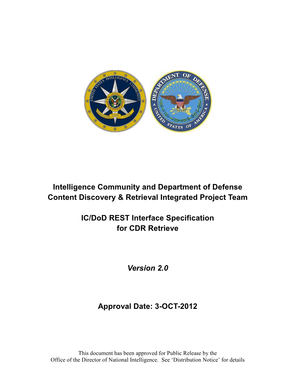 IC-Dod REST Interface Specification for CDR Retrieve