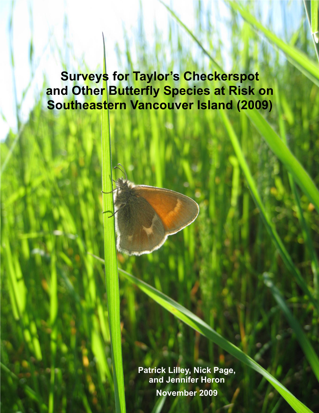 2009 Surveys for TCB and Other Butterfly SAR on Southeastern