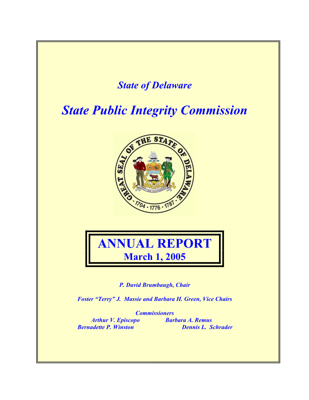 State Public Integrity Commission ANNUAL REPORT