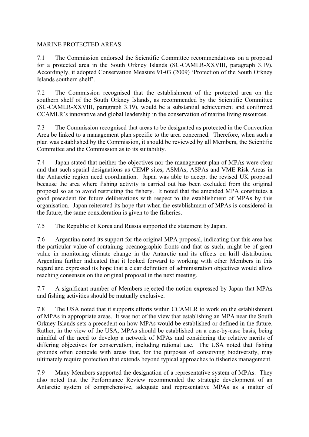 Layout of Ccamlr Documents and Reports